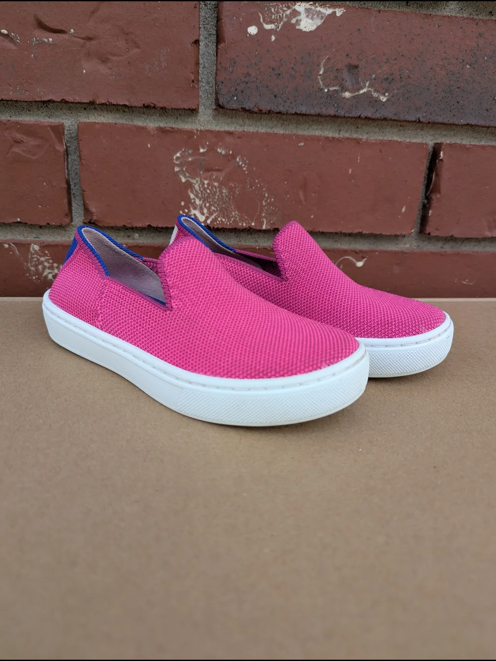 Rothy's Girls The Sneaker Bubblegum Pink Washable Knit Slip On Shoes Sz K11